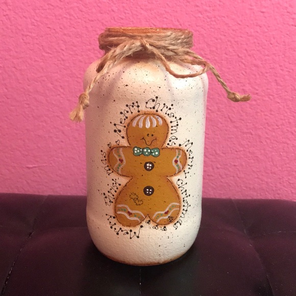 Other - Gingerbread men Merry Christmas rustic container